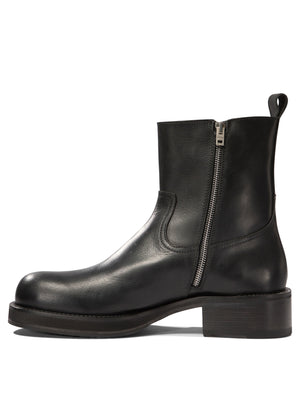 ACNE STUDIOS Sleek Waxed Leather Ankle Boots