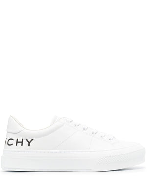 GIVENCHY Chalk White Low-Top Leather Sneakers for Women