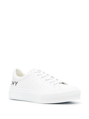 GIVENCHY Chalk White Low-Top Leather Sneakers for Women