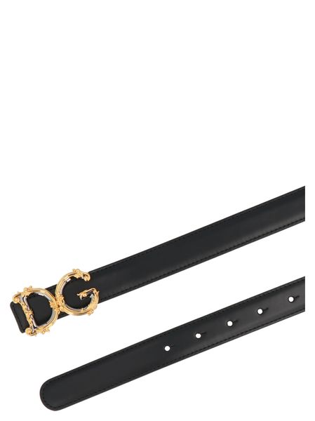 DOLCE & GABBANA Elegant Baroque White Leather Belt for Women
