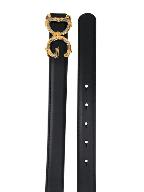 DOLCE & GABBANA Classic Leather Logo Belt for Her