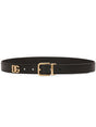 DOLCE & GABBANA Luxury Leather Belt with Gold-Tone Hardware