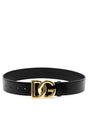 DOLCE & GABBANA Classic Black Leather Belt for Women