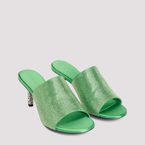 GIVENCHY Green Satin Strass Sandals for Women - FW23 Collection