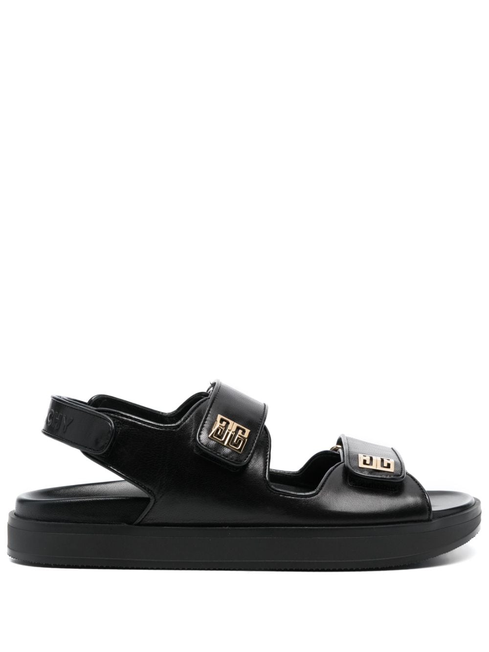 GIVENCHY 4G-Motif Flat Leather Sandals for Women in Black