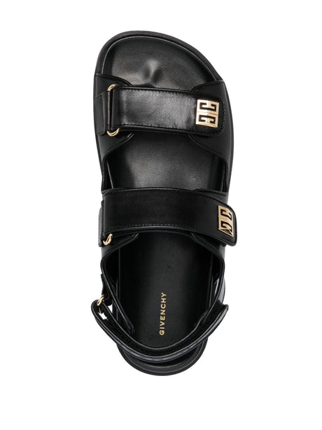 GIVENCHY Modern Black Leather Strap Sandals for Women