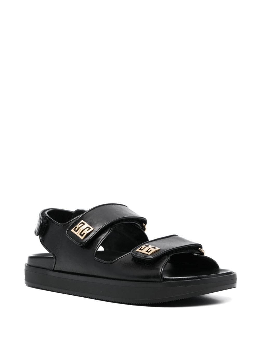 GIVENCHY 4G-Motif Flat Leather Sandals for Women in Black