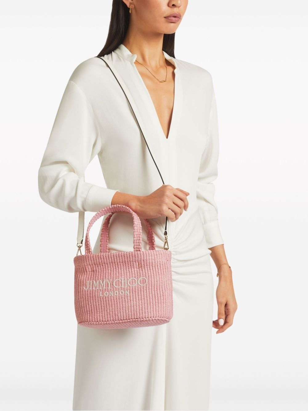 JIMMY CHOO Women's Candy Pink Mini Tote Handbag for Spring/Summer 2024