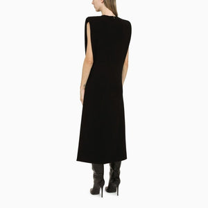 MAX MARA SPORTMAX Elegant and Timeless Long Black Wool Dress for Women