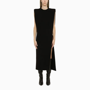 MAX MARA SPORTMAX Elegant and Timeless Long Black Wool Dress for Women