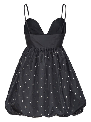 PINKO Crystal-Embellished Sweetheart Neck Dress