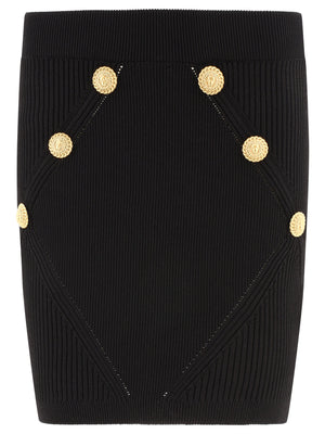 BALMAIN Classic Black Mini Skirt - Women's Fashion for 2024