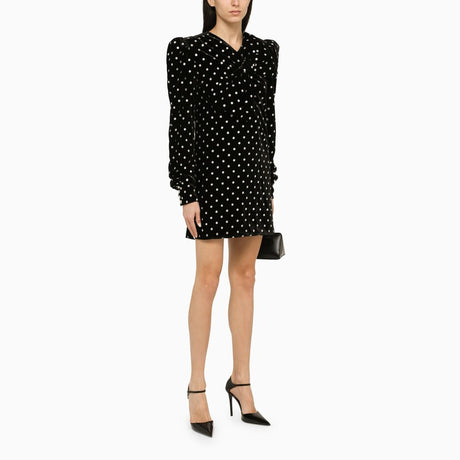 BALMAIN Polka Dot Dress with Long Puff Sleeves for Women