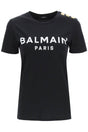 BALMAIN Lightweight Crew-Neck T-Shirt with Gold-Tone Buttons - Regular Fit