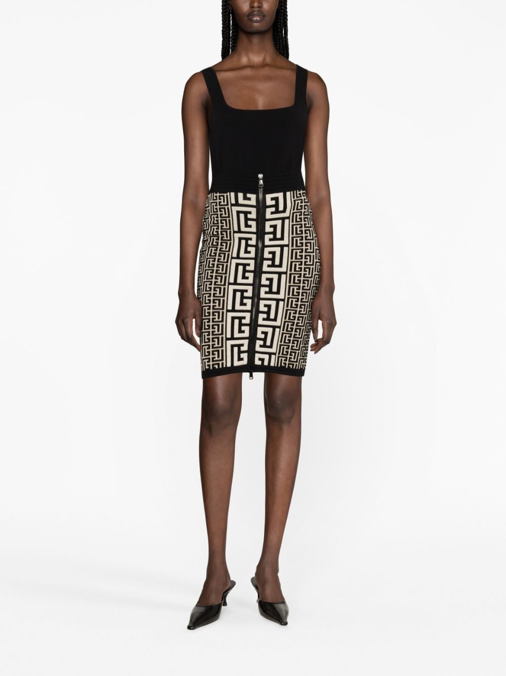 BALMAIN 23FW Black Women's Mid Skirt