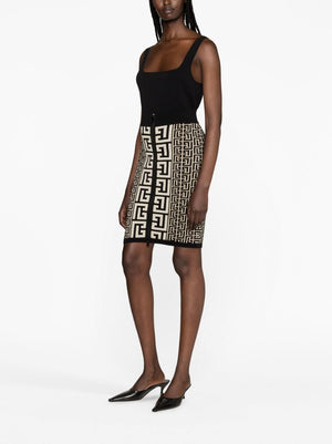 BALMAIN 23FW Black Women's Mid Skirt