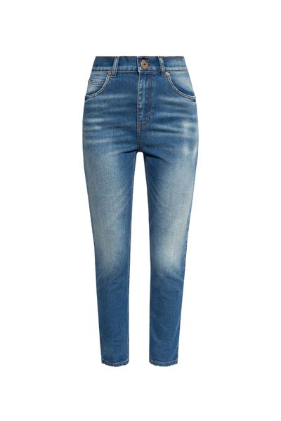 BALMAIN Fitted High Waist Blue Jeans for FW23