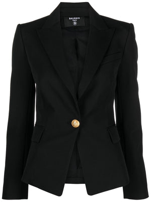 BALMAIN Stylish Black Wool Jacket for Women - FW23 Collection