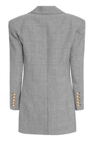 BALMAIN Elegant Virgin Wool Jacket with Prince of Wales Check