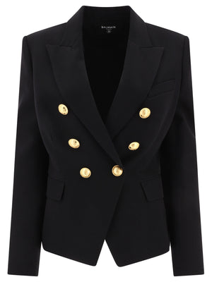 BALMAIN Sophisticated Double-Breasted Wool Jacket for Women