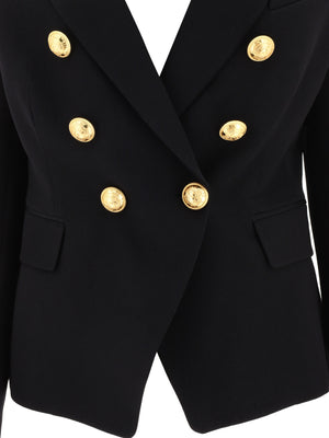 BALMAIN Stylish Women's Double-Breasted Blazer in Black - FW23