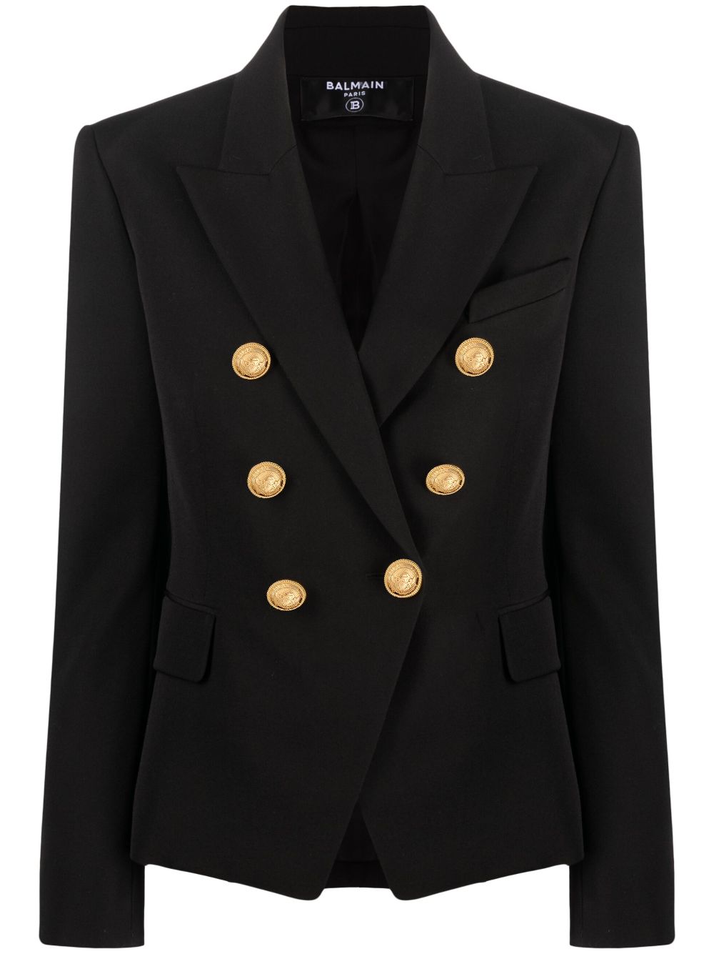 BALMAIN Stylish Women's Double-Breasted Blazer in Black - FW23