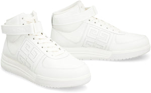 GIVENCHY Men's White Leather High-Top Shoes for FW23