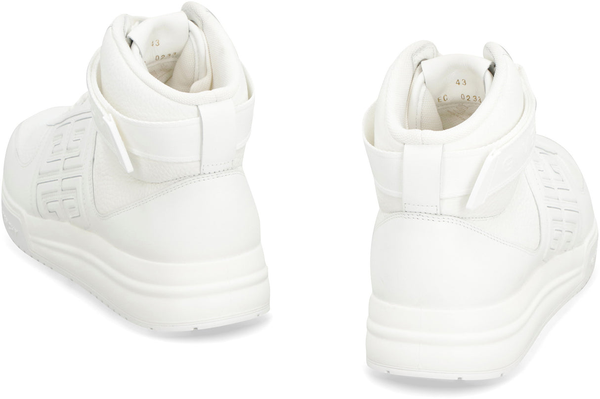 GIVENCHY Men's White Leather High-Top Shoes for FW23