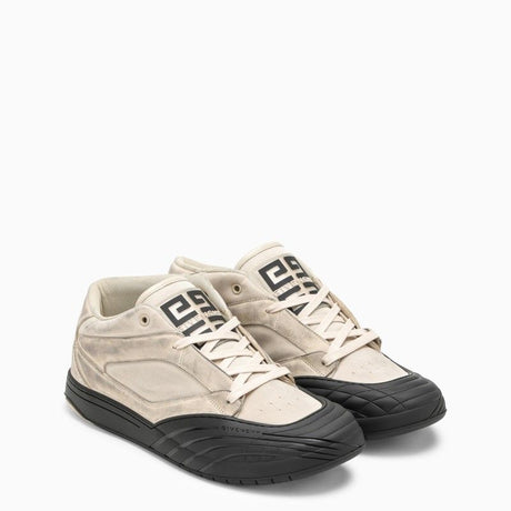 GIVENCHY Men's Stone Grey Nubuck Low Skate Trainer for SS24
