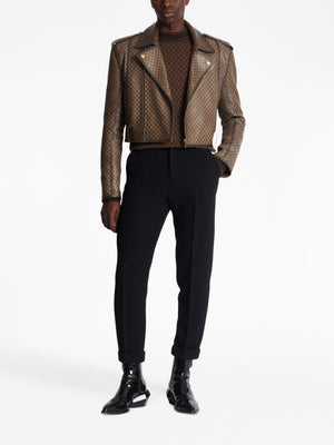 BALMAIN Brown Wool Turtleneck Sweater for Men - FW23 Collection