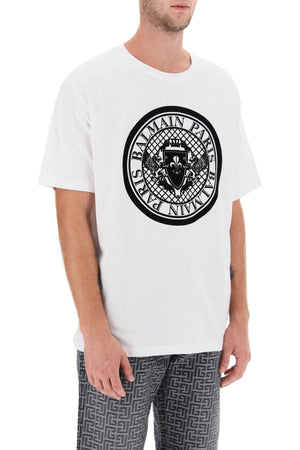 BALMAIN Men's White Cotton Crew-Neck T-Shirt for Fall/Winter 2023