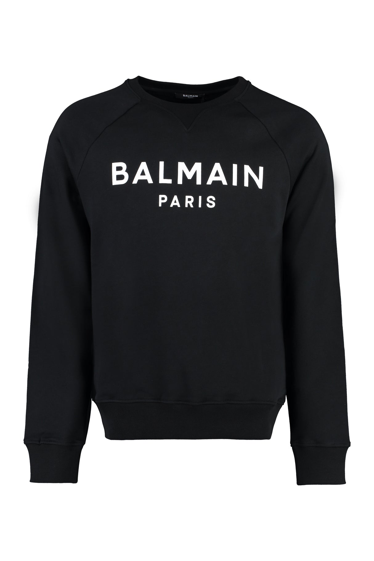 BALMAIN Men's Black Cotton Crew-Neck Sweatshirt for FW23