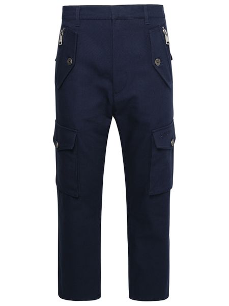 BALMAIN Stylish Men's Blue Cargos from 23FW Collection