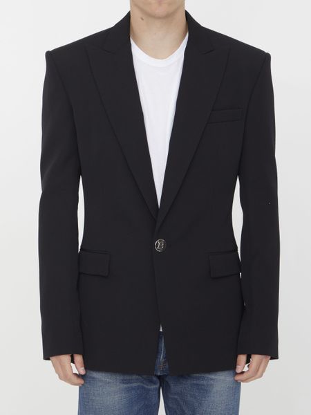 BALMAIN Men's 23FW Suit Jacket in Noir with Classic Style and Modern Fit