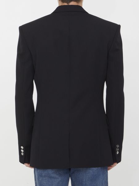 BALMAIN Men's 23FW Suit Jacket in Noir with Classic Style and Modern Fit