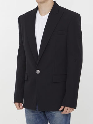 BALMAIN Men's 23FW Suit Jacket in Noir with Classic Style and Modern Fit