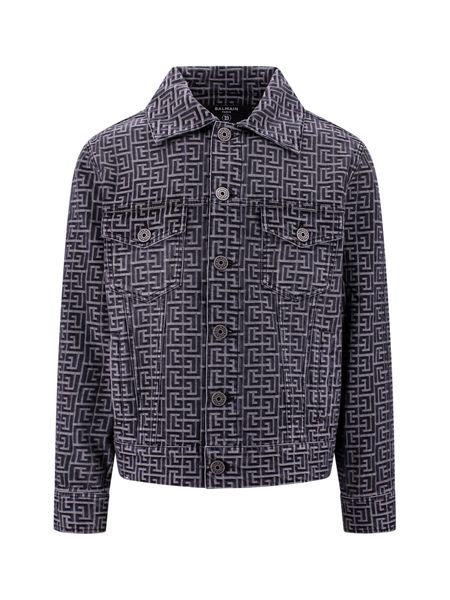 BALMAIN Iconic Monogram Canvas Jacket for Men