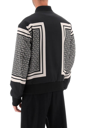 BALMAIN Reversible Monogram Scarf Bomber Jacket