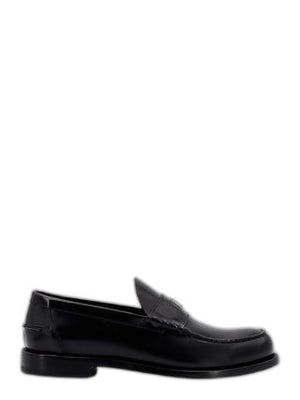 GIVENCHY Black Leather Men's Moccasins for Spring/Summer 2024