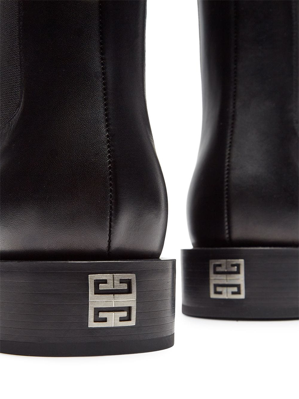 GIVENCHY Men's Black Leather Chelsea Ankle Boots with Signature 4G Motif