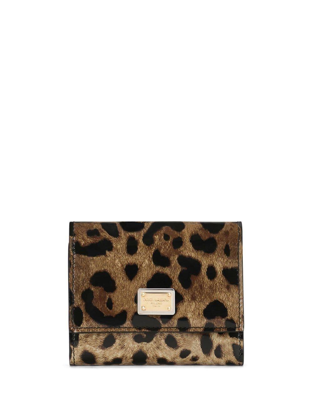 DOLCE & GABBANA Beige Printed Leather Wallet for Women