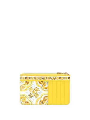 DOLCE & GABBANA Elegant Majolica Print Mini Card Holder