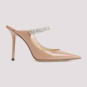 JIMMY CHOO Bing 100 Crystal-Embellished Patent Flats