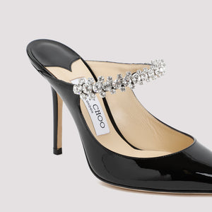 JIMMY CHOO Bing 100 Crystal-Embellished Patent Flats