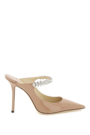 JIMMY CHOO Bing 100 Crystal-Embellished Patent Flats