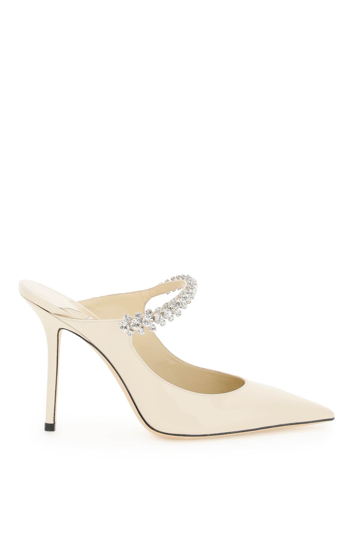 JIMMY CHOO Bing 100 Crystal-Embellished Patent Flats