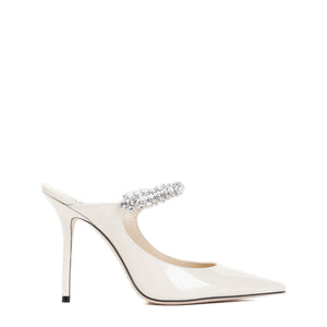 JIMMY CHOO Bing 100 Crystal-Embellished Patent Flats