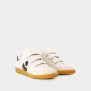 ISABEL MARANT Chic Chalk White Touch-Strap Sneakers