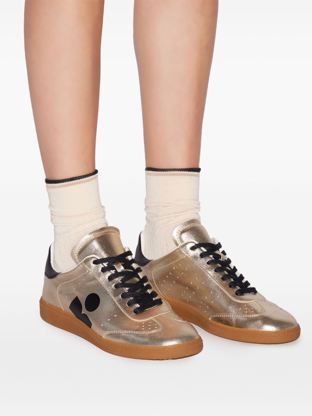 ISABEL MARANT Metallic Leather Kaycee Women’s Sneakers