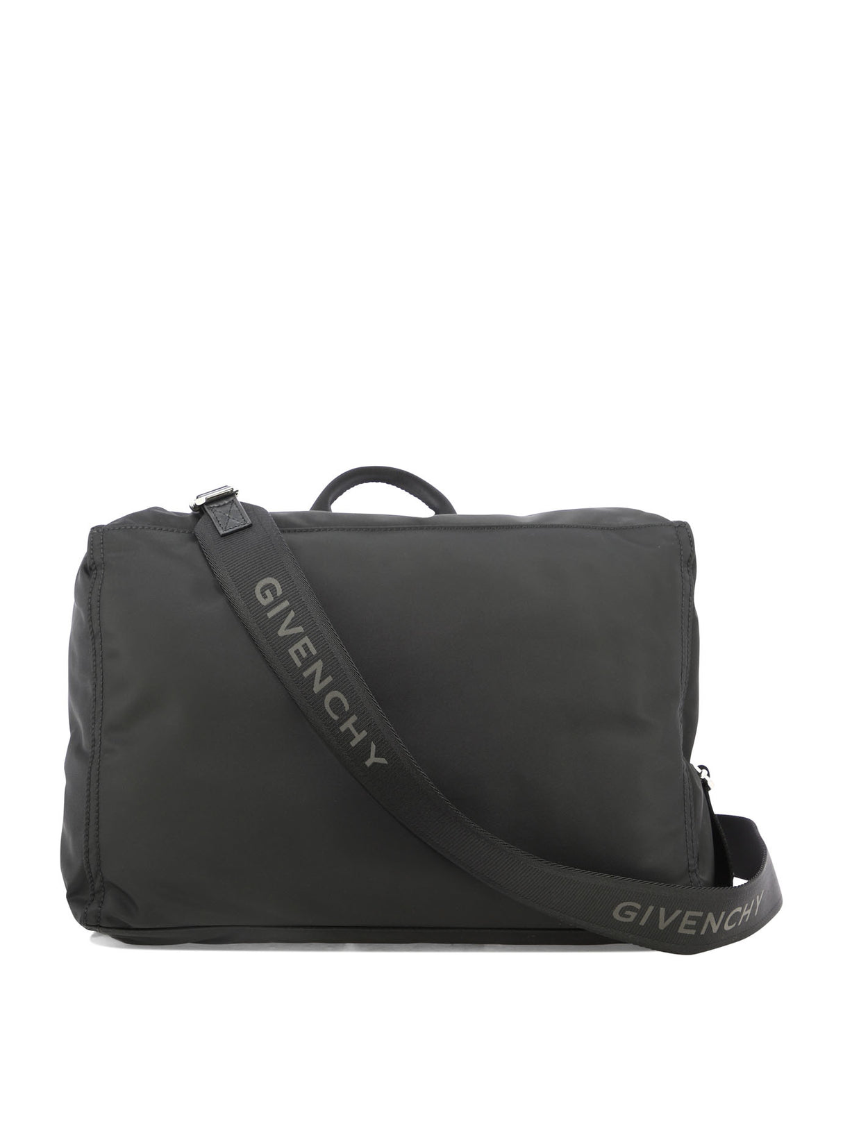 GIVENCHY "Medium Pandora" Men's Black Crossbody Messenger Bag with Reflective Logo and Adjustable Strap